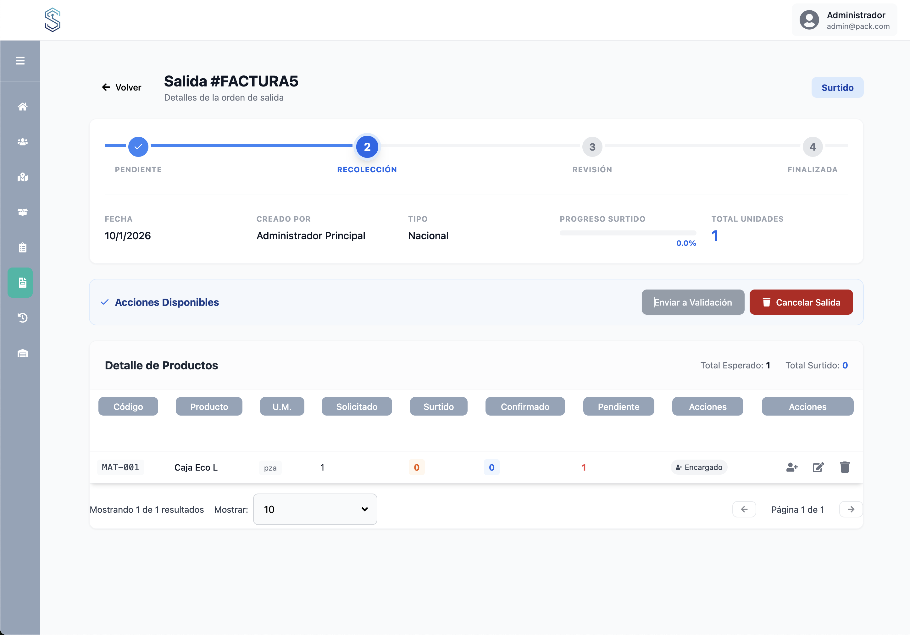 Proceso de Recepción